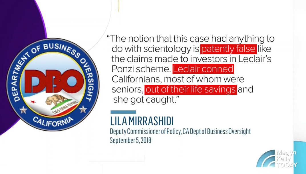 Department of Business Oversight Statement on Michelle LeClair